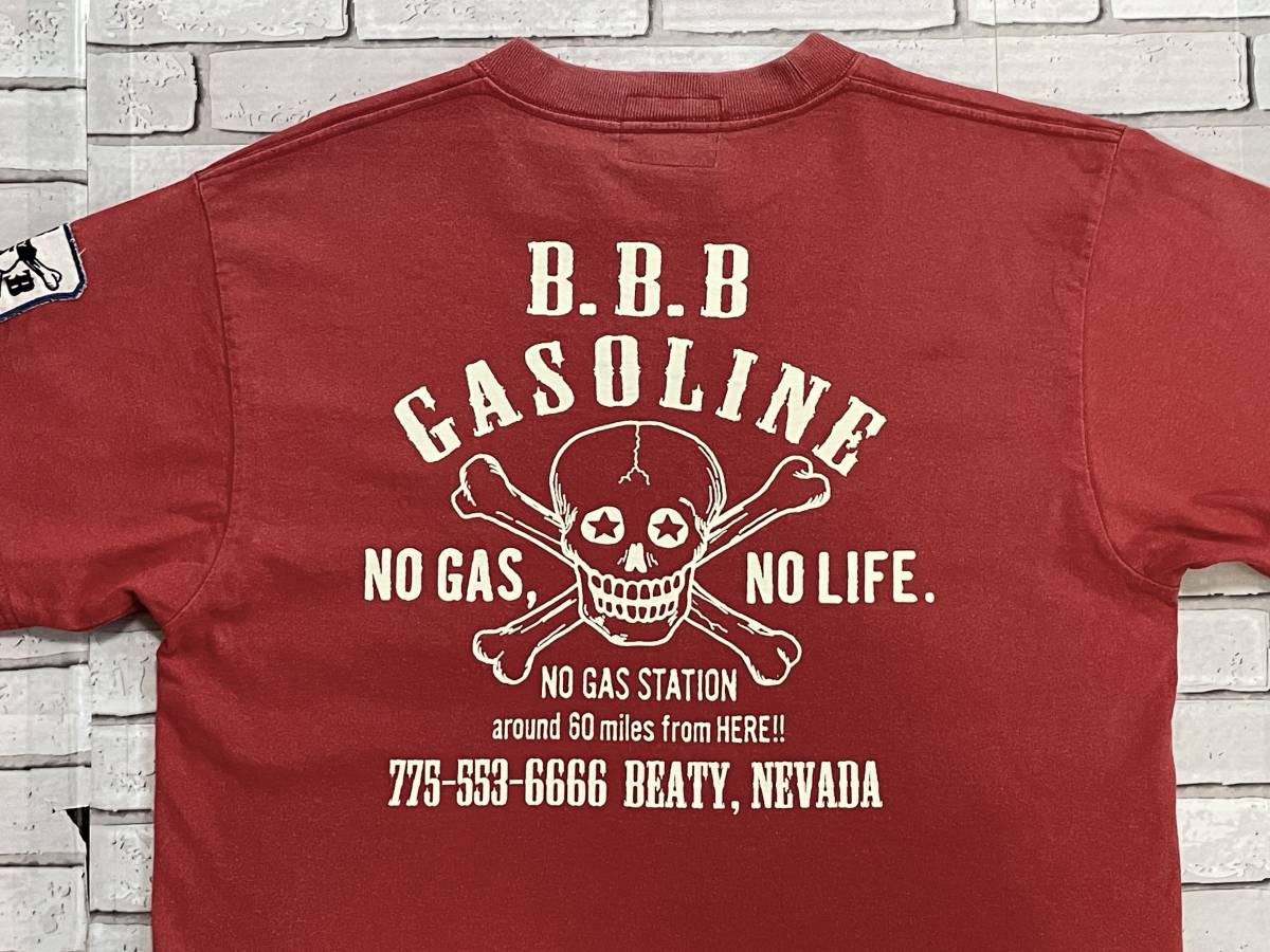 ＵＳＥＤ　フェローズ　PHERROW'S　BumBleBee　半袖Ｔシャツ　サイズME　バンブルビー　B.B.B GASOLINE HWY95 BEATY,NEVADA　ダメージあり_バックスタイル