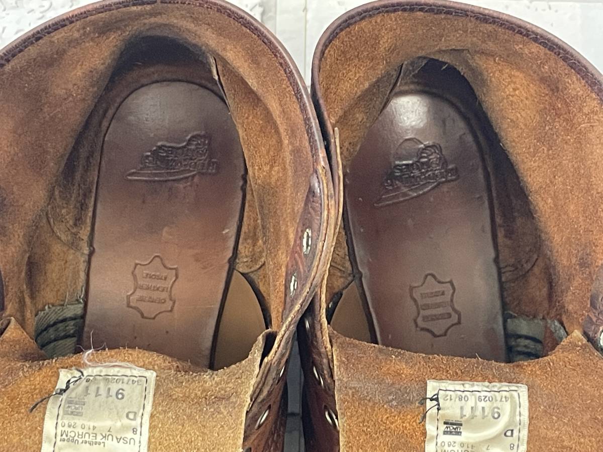 ＵＳＥＤ　レッドウィング　RED WING　9111　クラシックラウンド　カッパー　ラフ＆タフ　ブーツ　サイズ８Ｄ 26.0cm　USA製　08/12_汚れ、スレ、キズ、ホコリ付着等あり