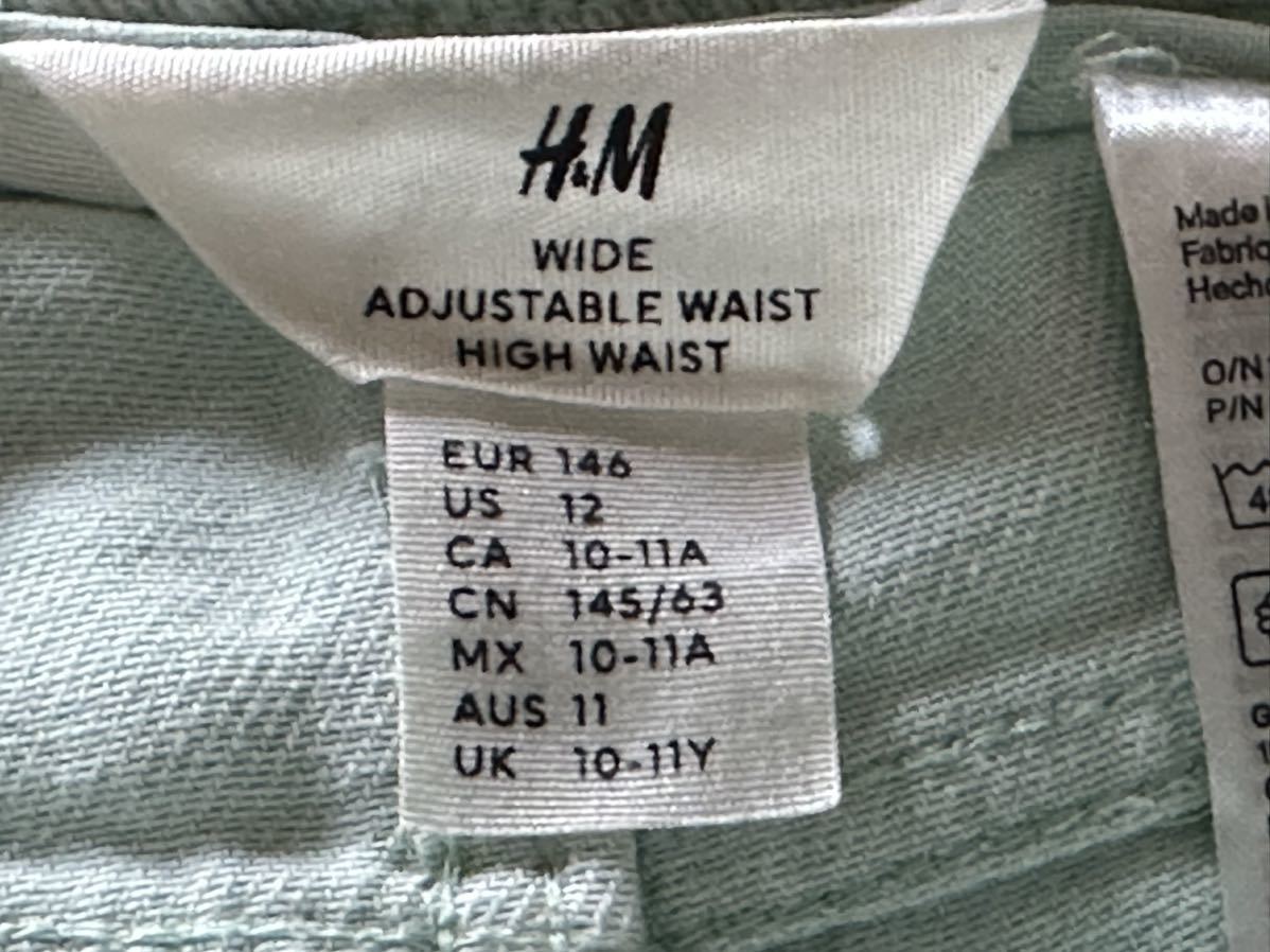 H&M ワイドパンツ 145cm ライトグリーン_画像5
