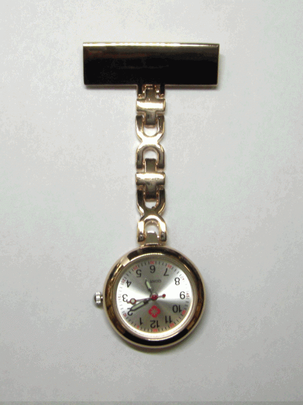 ナースウォッチ　安全ピンタイプ　ピンクゴールド_画像2