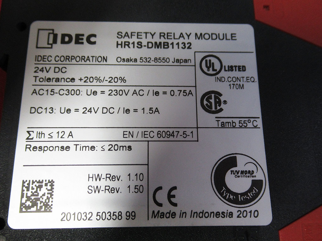 IDEC HR1S-DMB1132 非接触安全スイッチ用安全リレーモジュール 管理5rc0706O5の画像2