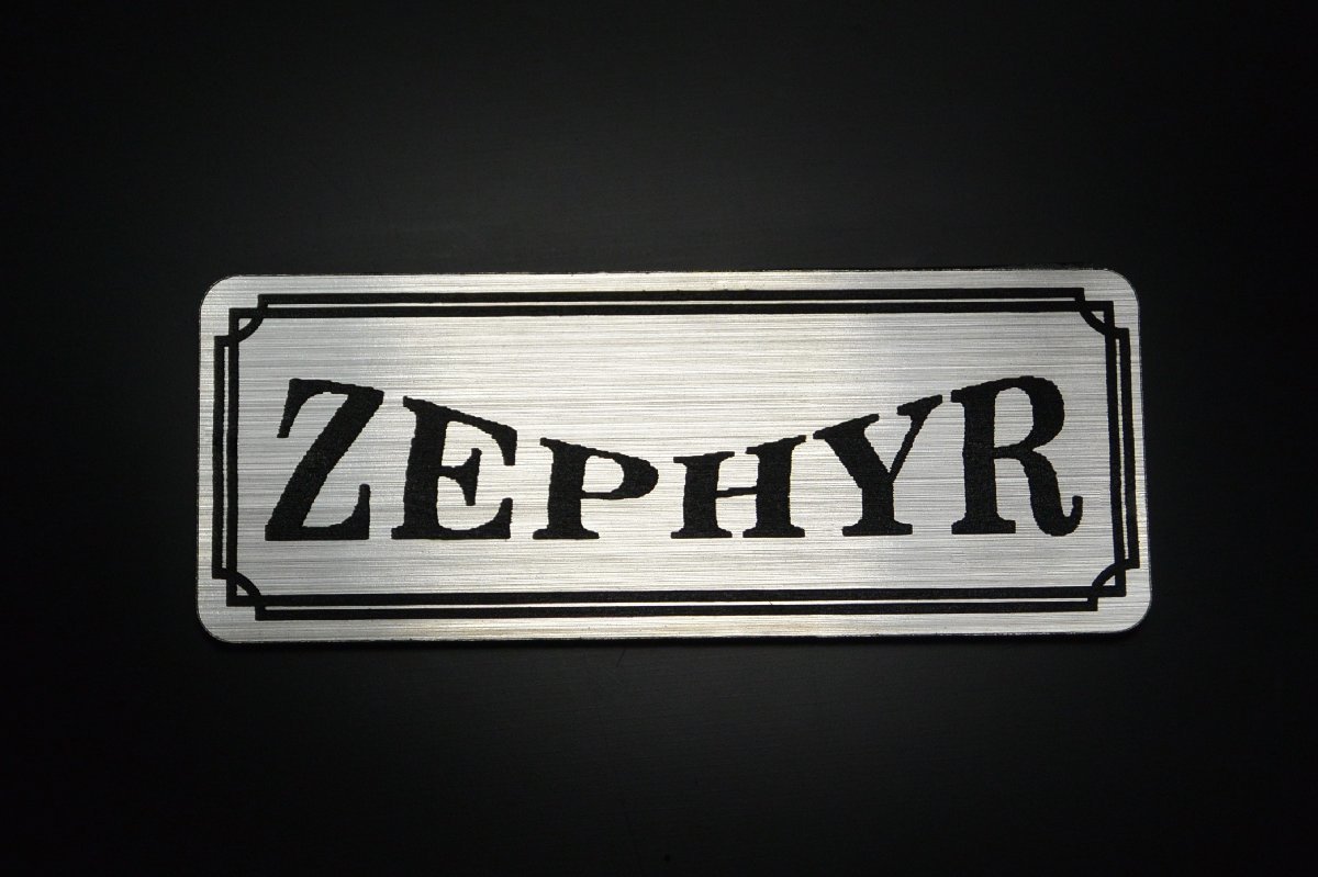 E-16-2 ZEPHYR 銀/黒 オリジナル ステッカー ゼファー400 フェンダーレス 外装 タンク サイドカバー シングルシート スイングアーム_画像2