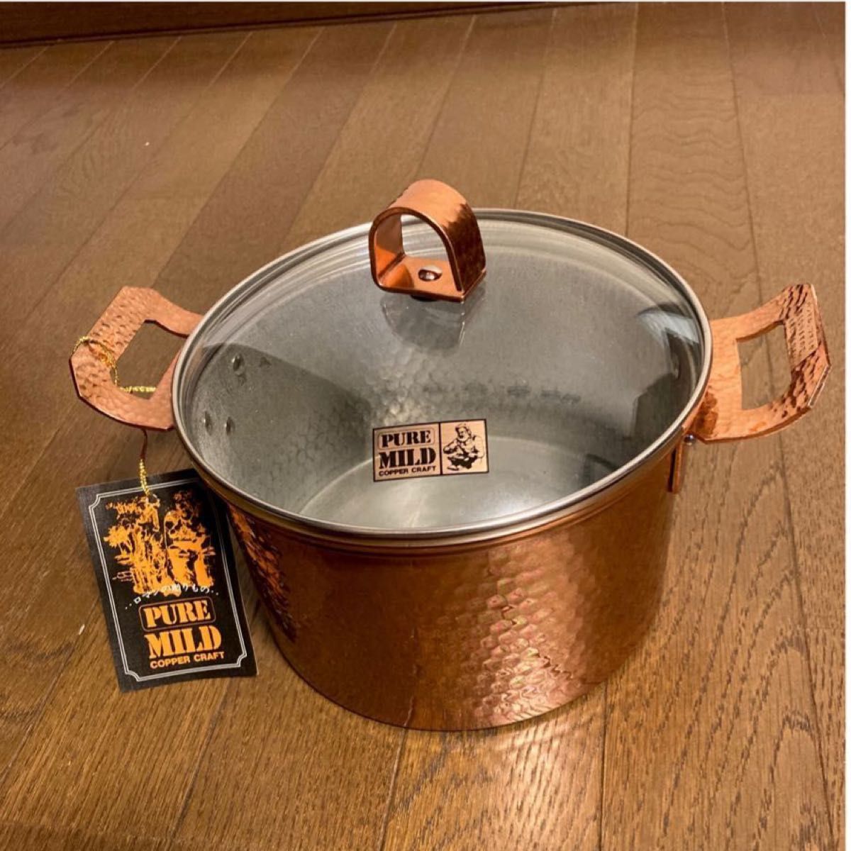 訳あり カクセー PURE MILD COPPER CRAFT 両手鍋 18cm 蓋付き 未 訳あり カクセー PURE MILD COPPER CRAFT 両手鍋 18cm 蓋付き 未