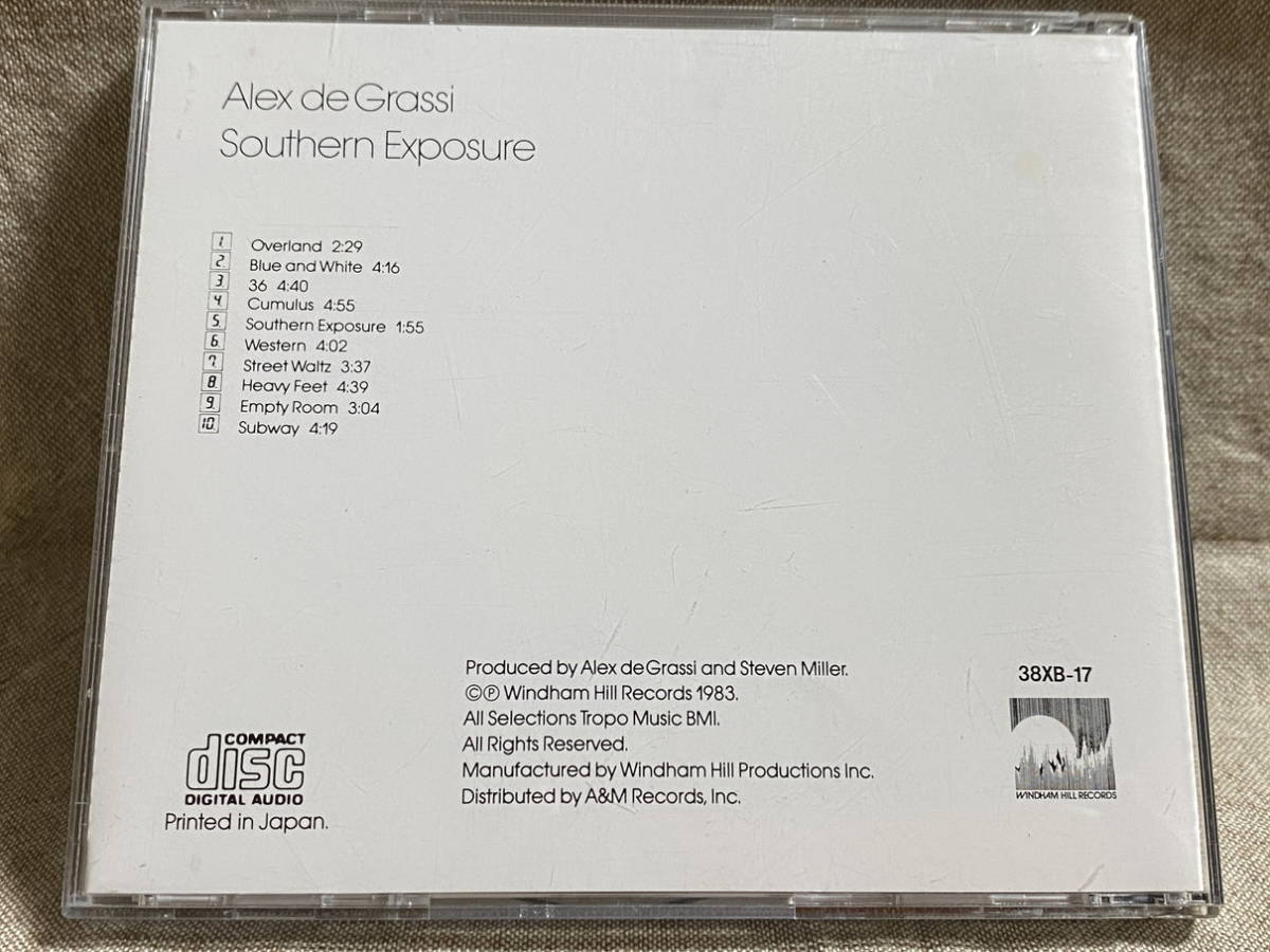 ALEX DE GRASSI - SOUTHERN EXPOSURE 38XB-17 国内初版 日本盤 税表記なし3800円盤 廃盤 レア盤の画像2