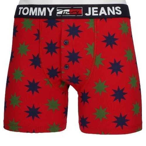 TOMMY HILFIGER トミーヒルフィガー トミージーンズ オーガニックコットン ボタンフライ 前開き ボクサーパンツ 53312400 コーラル XL_画像1