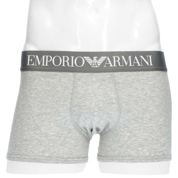 EMPORIO ARMANI エンポリオ アルマーニ ICONIC LOGOBAND アイコニック ロゴバンド 前閉じ ボクサーパンツ メンズ 54072989 ミドルグレー XL