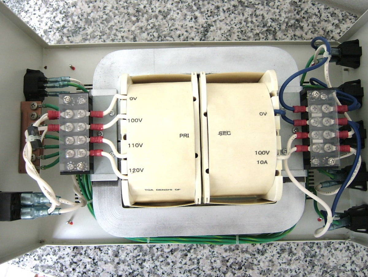 完動整備済 保証 カスタム銀箔塗装 東亜電子 高級アイソレーション 大容量1000VA 1KVA クリーン電源 絶縁トランス 日本製 医用IEC-60601-1 の画像3