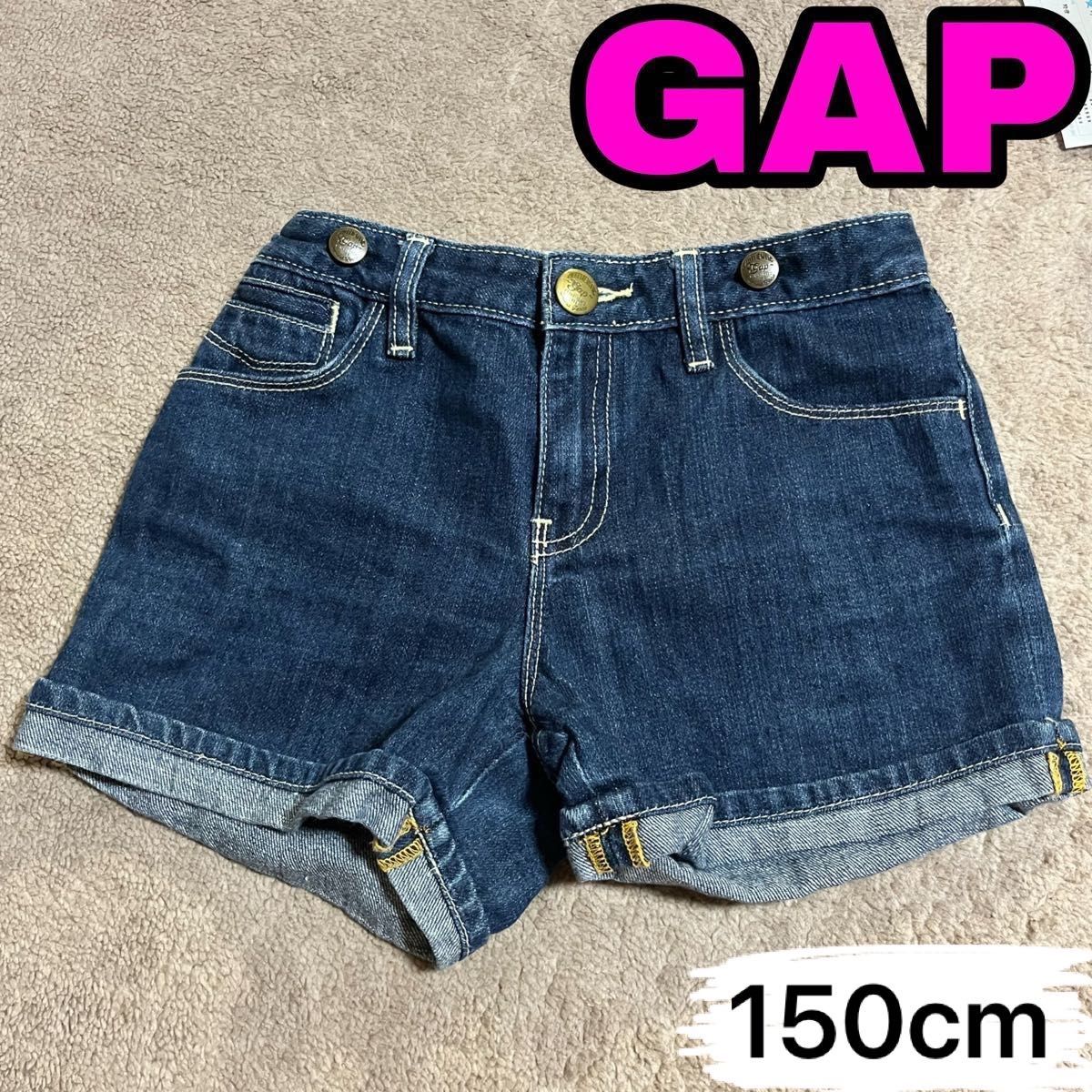 GAP GAPkids デニムショートパンツ ショートパンツ キッズ服 150cm ゴム調節 インディゴ