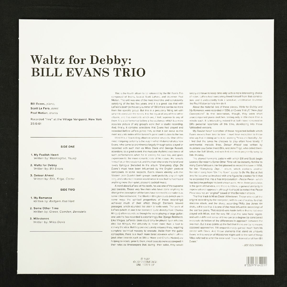 ジャンク扱い レコード ビル・エヴァンス Waltz for Debby 限定クリア盤 [F5138]