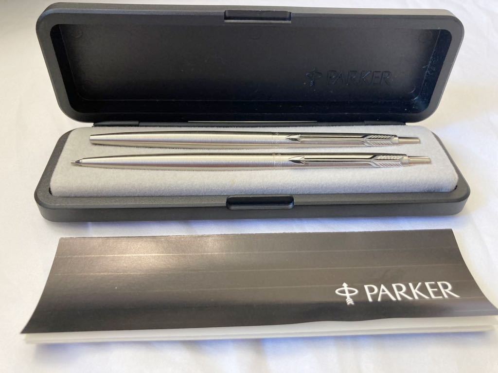 ◆　 パーカー 【PARKER】 クラシックステンレススチールクロームトリム　ボールペン・シャープペンセット　◆_画像2