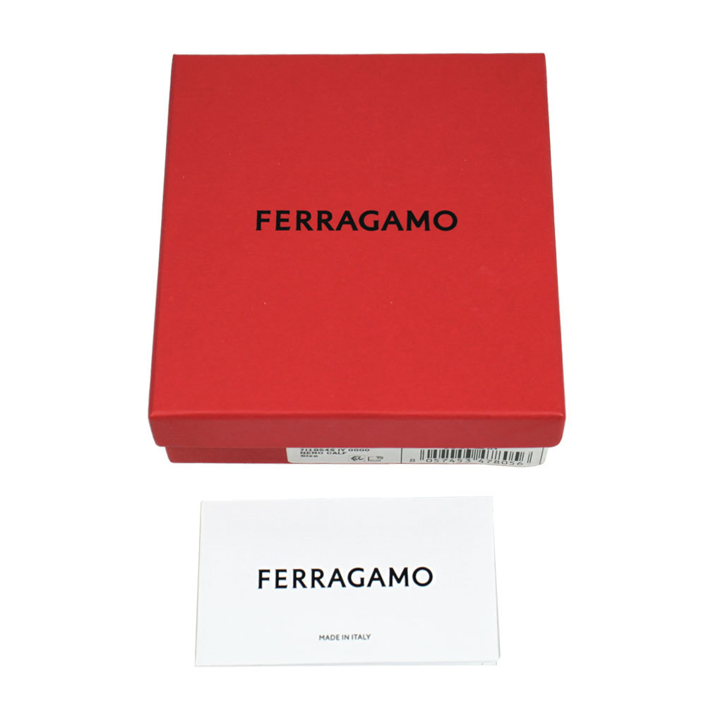 フェラガモ 財布 レディース FERRAGAMO 二つ折り財布 ダブル ガンチーニ レザー ブラック 22 D780 0726512_画像5