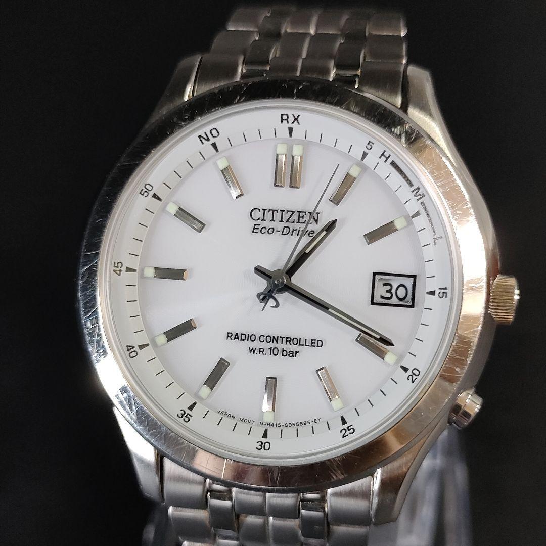 美品【稼働品】CITIZEN　シチズン　H415　ホワイト　シルバー　ソーラー