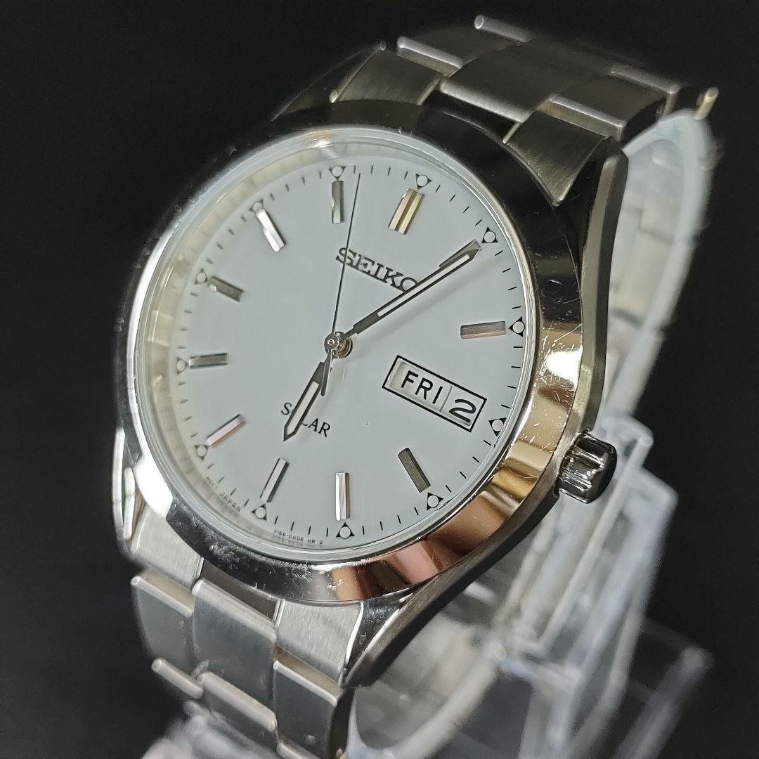 極美品【稼働品】SEIKO　セイコースピリット　V158　ホワイト　ソーラー_画像1