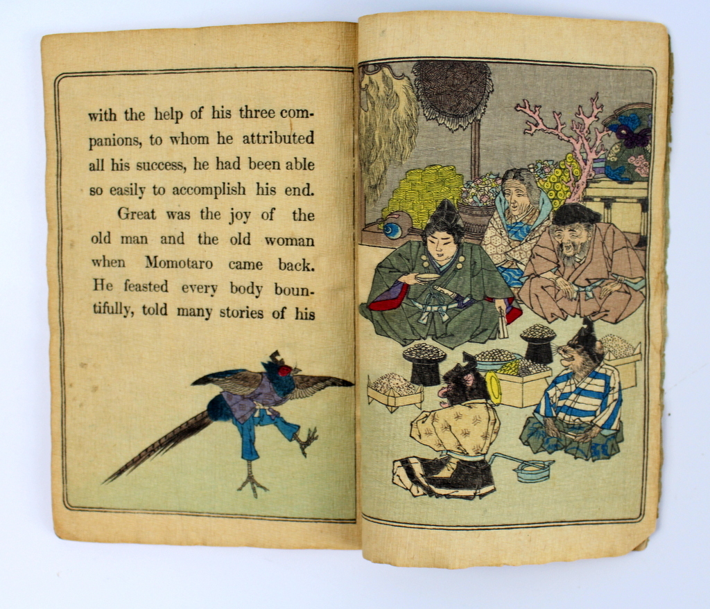 ちりめん本 ダビド・タムソン著 鈴木華邨画『桃太郎 MOMOTARO ちりめん本 ダビド・タムソン著 鈴木華邨画『桃太郎 MOMOTARO