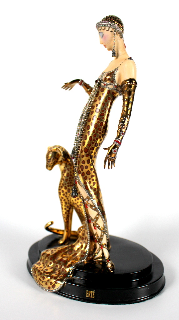 エルテ オセロ Erte Ocelot フランクリンミント FRANKLIN MINT フィギュリン アールデコ Erte by the House of Erte 豹 スワロフスキー_画像2