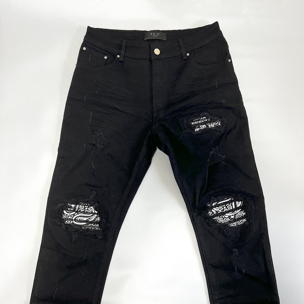 AMIRI アミリ 22ss mx1 バンダナダメージデニム スキニージーンズ