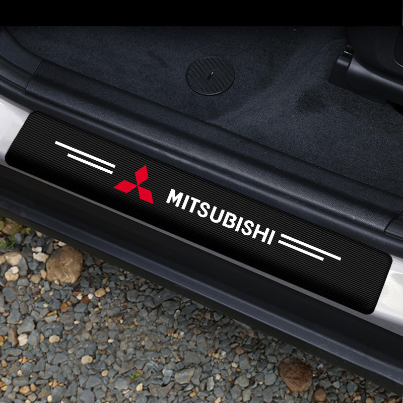 新品◇4枚組 車カーボンファイバー炭素繊維ドアプロテクター 傷防止ステッカー MITSUBISHIアウトランダーasxランサーパジェロL200 evo_画像6