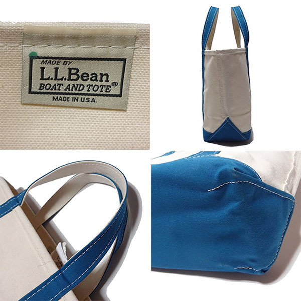 新品 LLBean トート バッグ TOTE BAG エルエルビーン キャンバス コットン ブルー ホワイト 手さげ かばん アメリカ USA アウトドア 正規 1_画像2