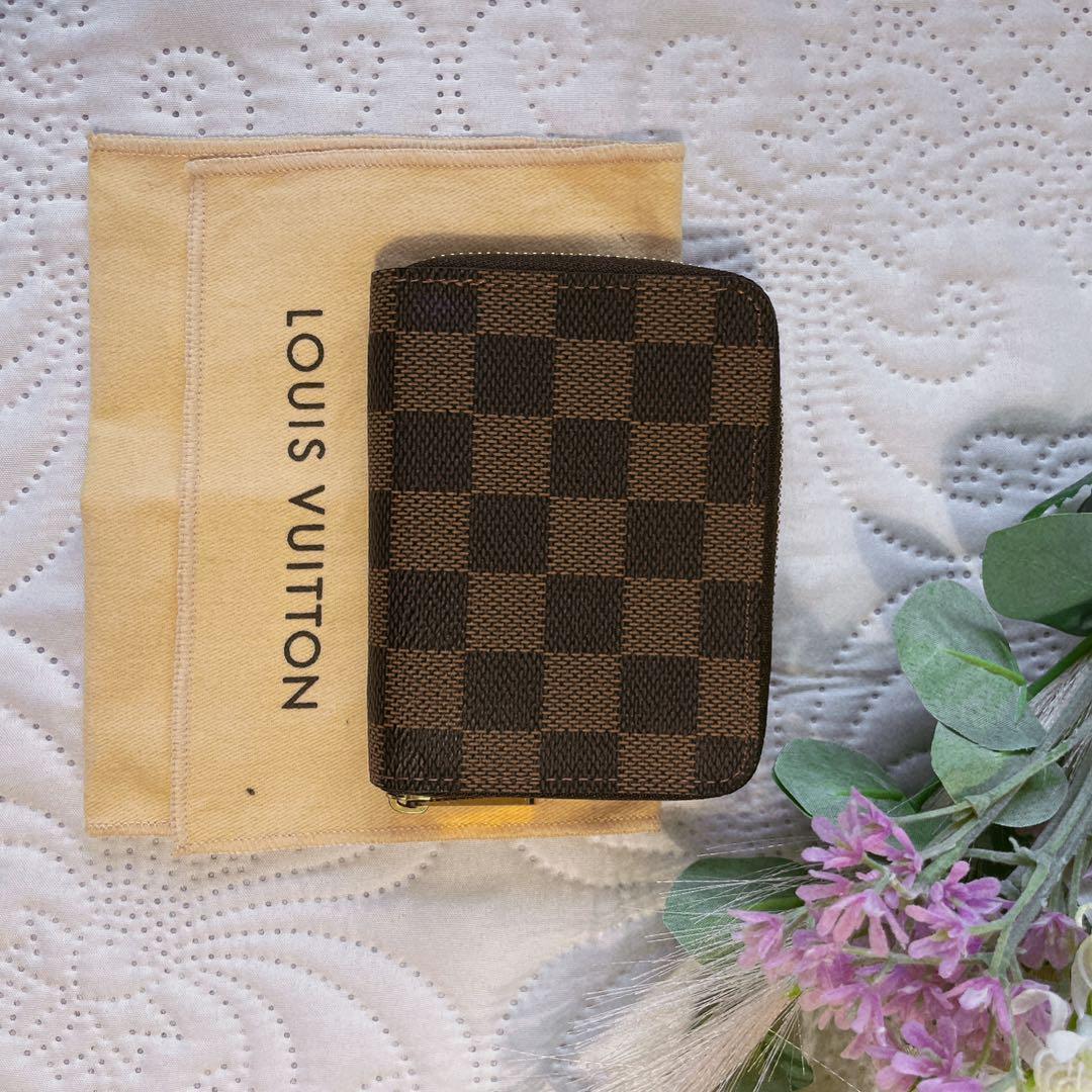 ルイヴィトン LOUIS VUITTON N63070 ダミエ エべヌ ジッピー コインパース コインケース カードケース ミニ財布 茶_画像2