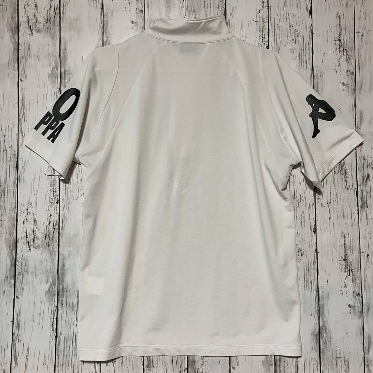 【Kappa GOLF】カッパ ゴルフ メンズ 半袖ハーフジップシャツ LLサイズ ホワイト 送料無料_画像7