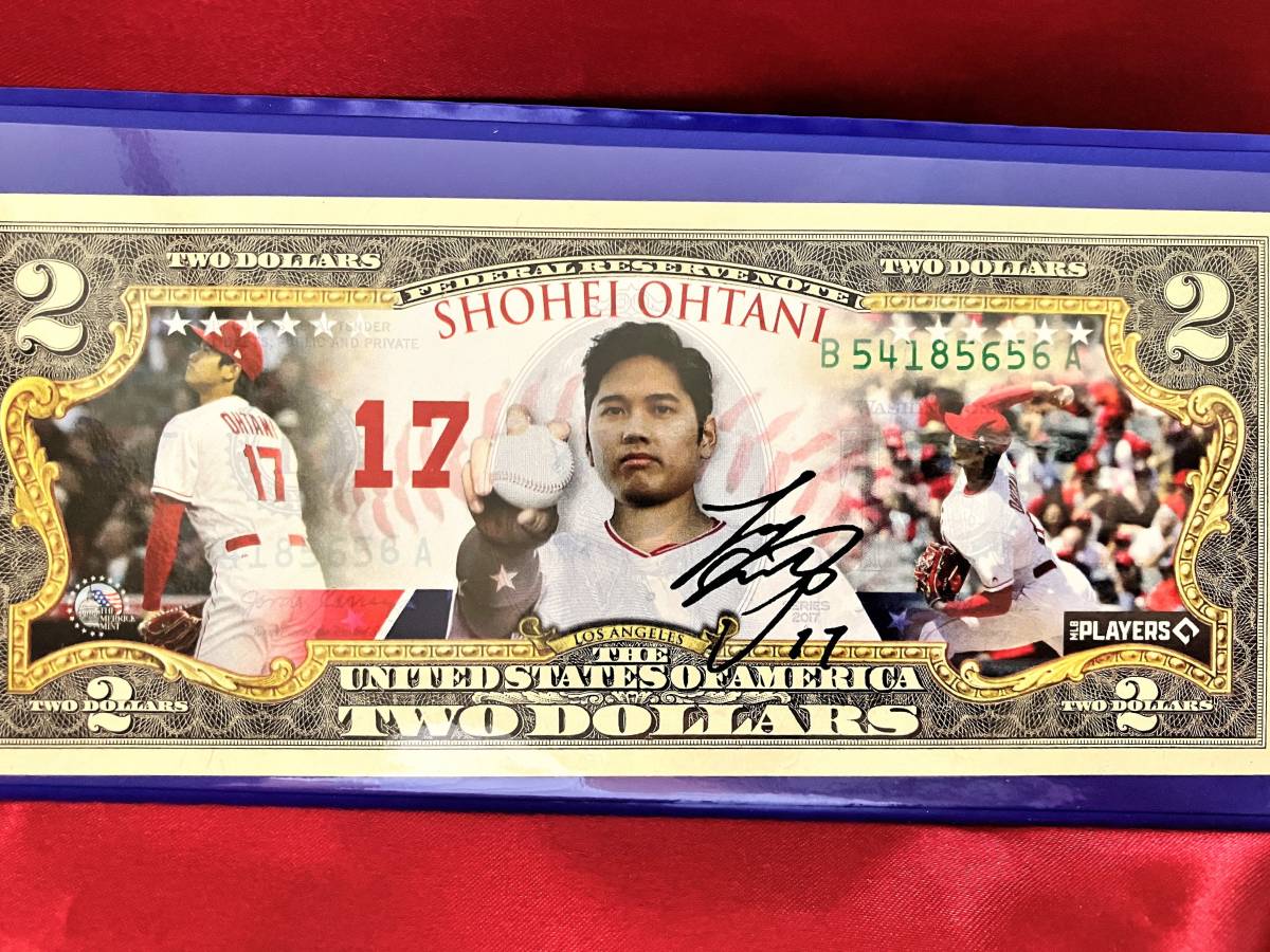 投手 大谷翔平 アメリカ 2ドル札 紙幣 サイン 大リーグ MLB 新品