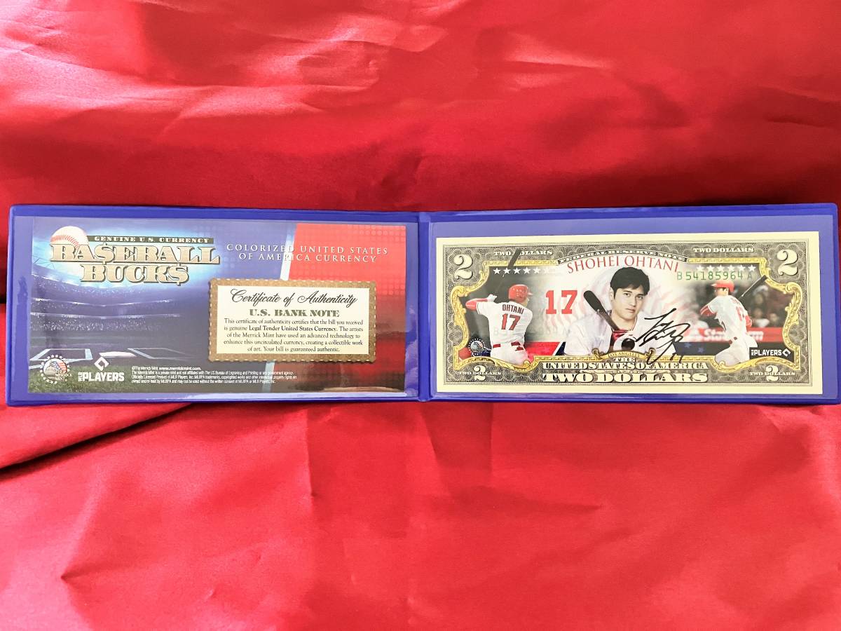 3枚セット 大谷翔平 アメリカ 2ドル札 紙幣 サイン 大リーグ MLB
