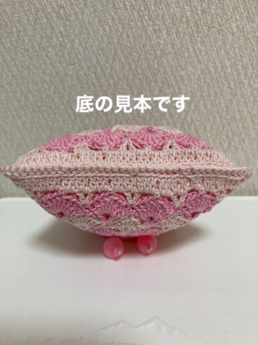 レース編み　巾着袋　巾着ポーチ　ハンドメイド