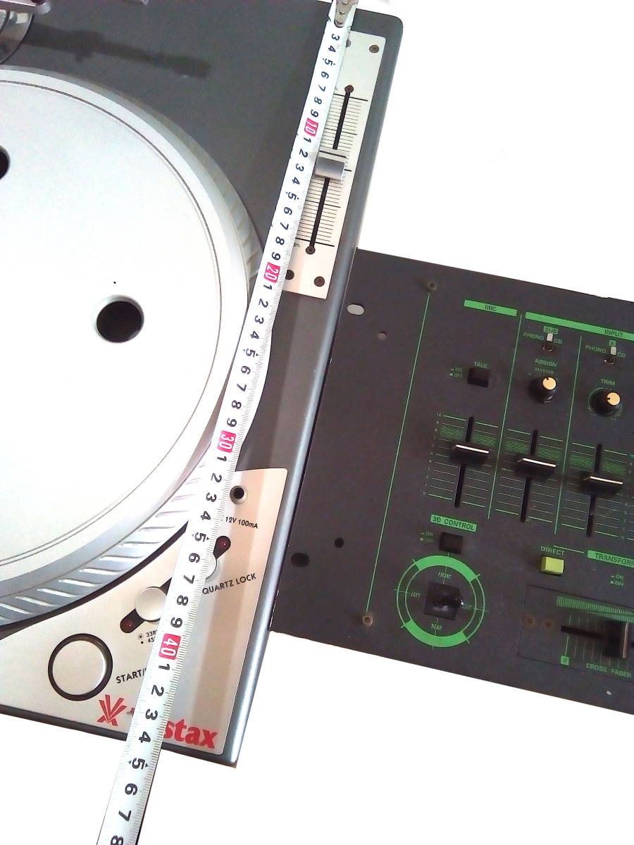 VESTAX ベスタックス 縦型 ターンテーブル 2台 AUDIO TECHNICA オーディオテクニカ DJ MIXER ミキサー セット レコードプレイヤー 管理 A