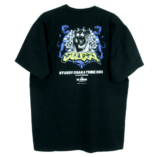 STUSSY ステューシー OSAKA TRIBE 2003 TEE 大阪トライブ Tシャツ ブラック ショートスリーブ 半袖