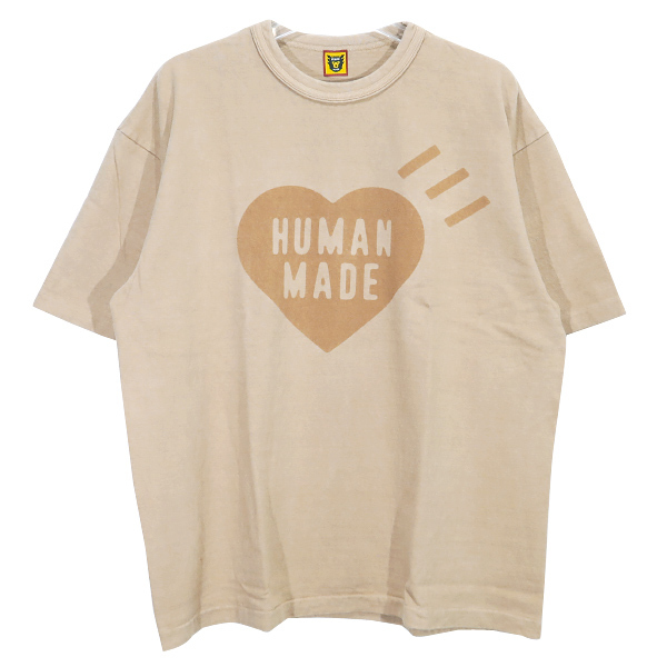 HUMAN MADE ヒューマンメイド PLANT DYED T-SHIRT #2 HM25CS055 Tシャツ ベージュ ハート