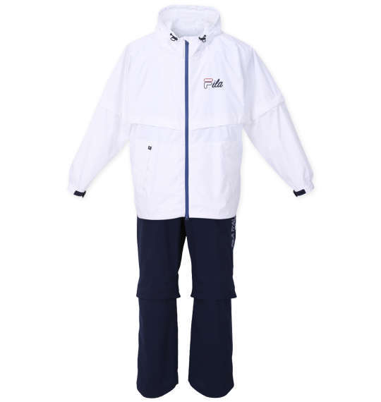 3363*4L( waist approximately 115~125. correspondence )/FilaGolf filler Golf / rainwear - top and bottom / navy blue × white 