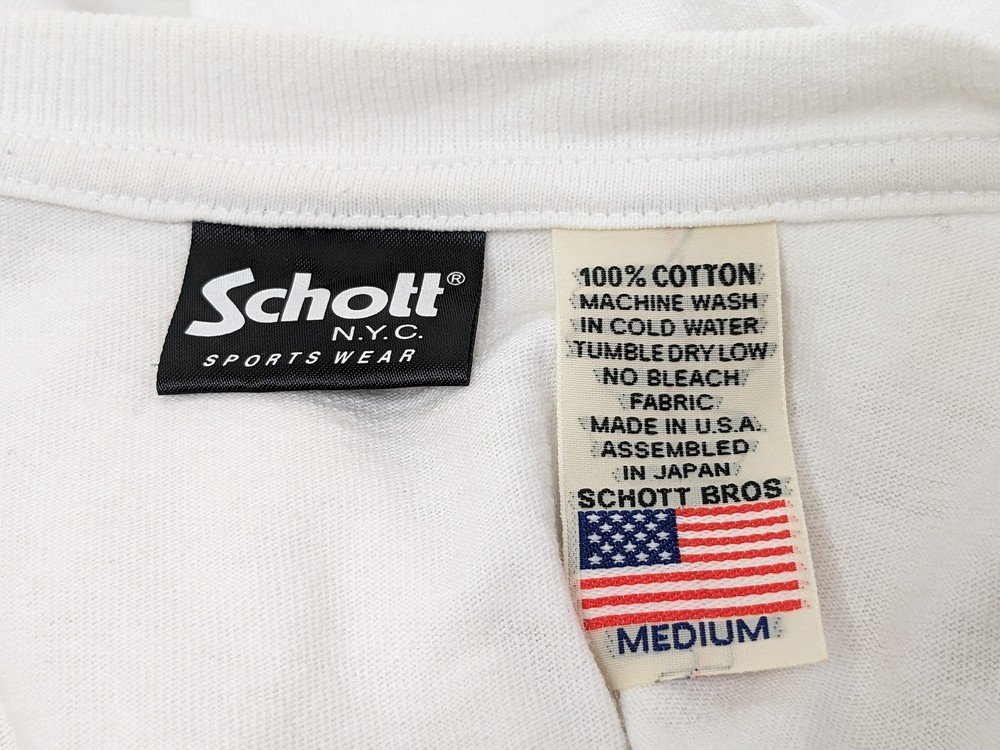 schott ショット ロゴプリントTシャツ 半袖Tシャツ USA生地 日本製 サイズ：M カラー：ホワイト_画像4