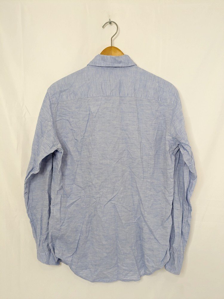 EDIFICE エディフィス TESSITURA MONTI リネン混コットンボタンシャツ サイズ：46 カラー：ブルー_画像2