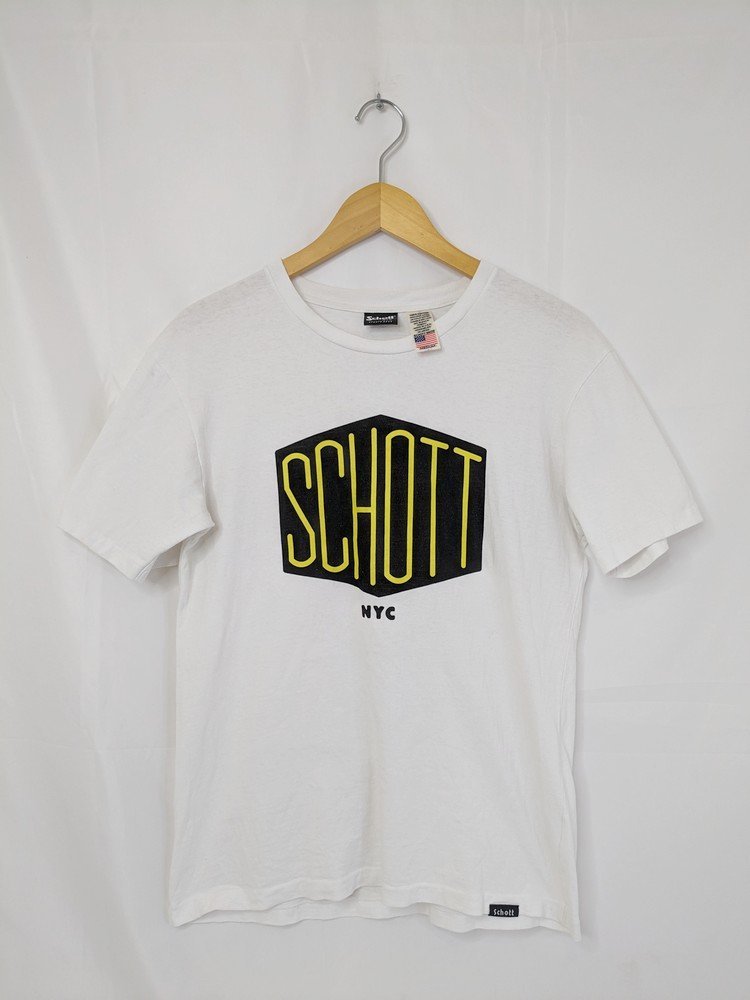 schott ショット ロゴプリントTシャツ 半袖Tシャツ USA生地 日本製 サイズ：M カラー：ホワイト_画像1