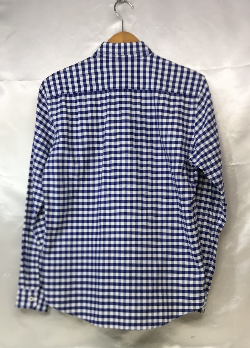 BURBERRY BLACK LABEL Burberry Black Label one Point embroidery block check shirt size 2 blue / white 