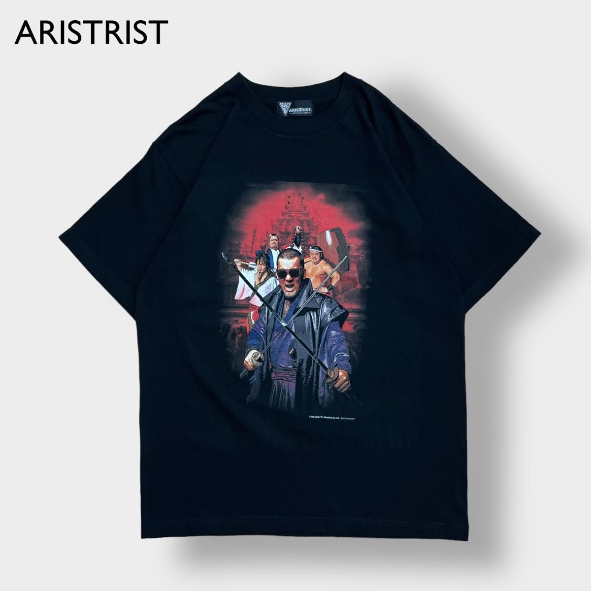 【ARISTRIST】サイン入り パチンコ プロレス Tシャツ 蝶野 棚橋 天山 中西  バックプリント アドバタイジング 古着