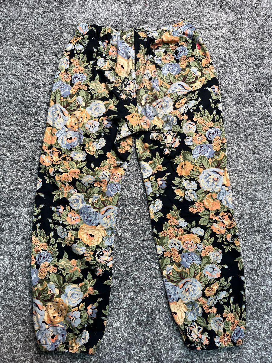 Supreme　Flower pants　シュプリーム　フラワーパンツ　ブラック　S