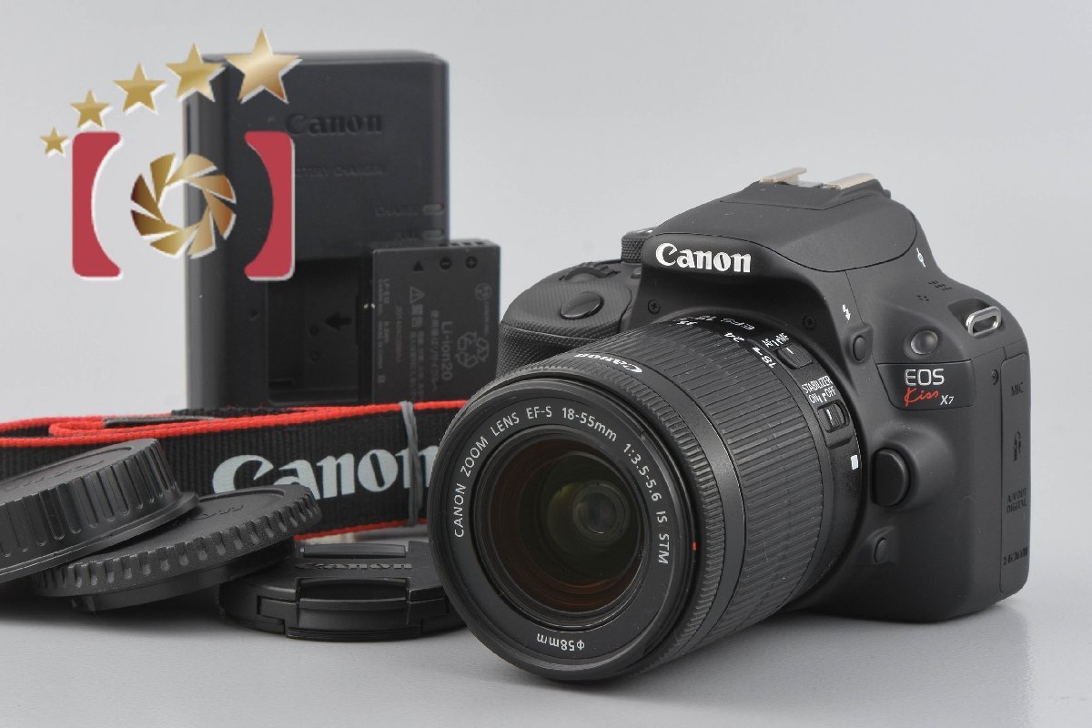 【中古】Canon キヤノン EOS Kiss X7 レンズキット ブラック シャッター回数僅少