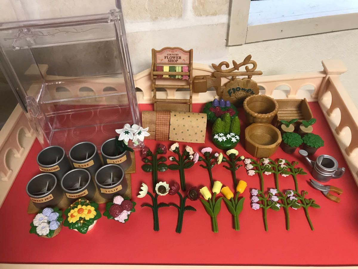 Sylvania家庭國家花店☆使用☆與原盒，略有缺失的項目    原文:シルバニアファミリー カントリーフラワーショップ☆中古☆元箱付き、欠品僅か