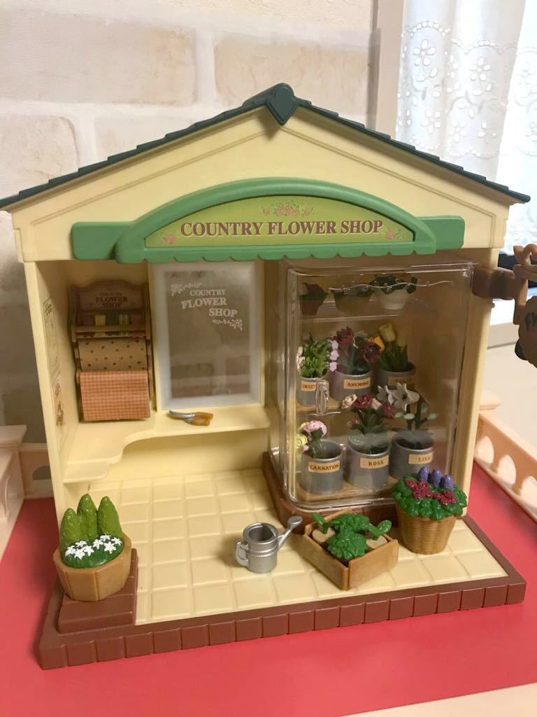 Sylvania家庭國家花店☆使用☆與原盒，略有缺失的項目    原文:シルバニアファミリー カントリーフラワーショップ☆中古☆元箱付き、欠品僅か