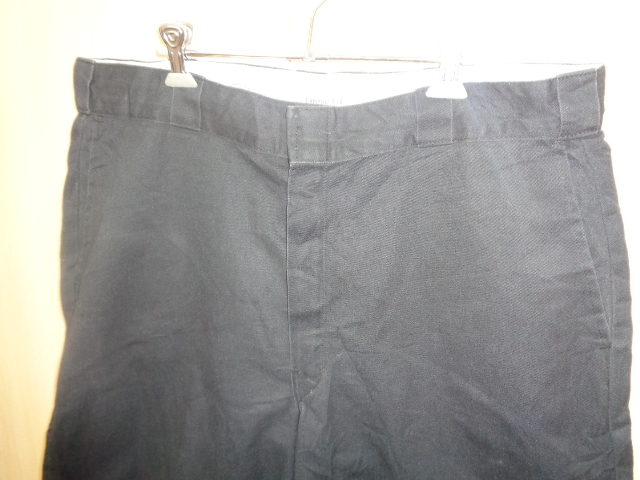 b758◆Dickies ルーズフィットハーフパンツ◆ディッキーズ size:w38 ブラック ポリコットン メンズ ショーツ カットオフ 半ズボン 古着 5G_画像2