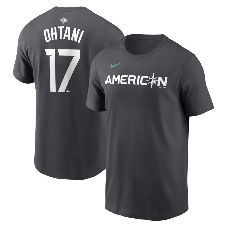 【XLサイズ】大谷翔平 NIKE オールスターTシャツ2023 SHOHEI OHTANI AMERICAN LEAGUE MLB ALL-STAR GAME NAME&NUMBER T-SHIRT ANTHRACITE_画像1