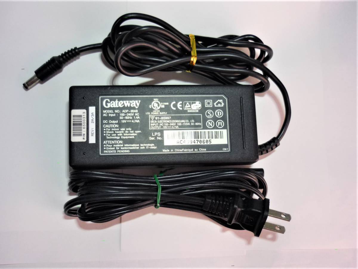 GATEWAY ACアダプター 19V 4.74A 外径5.5mm ■ADP-90AB■ 通電確認済み _画像1