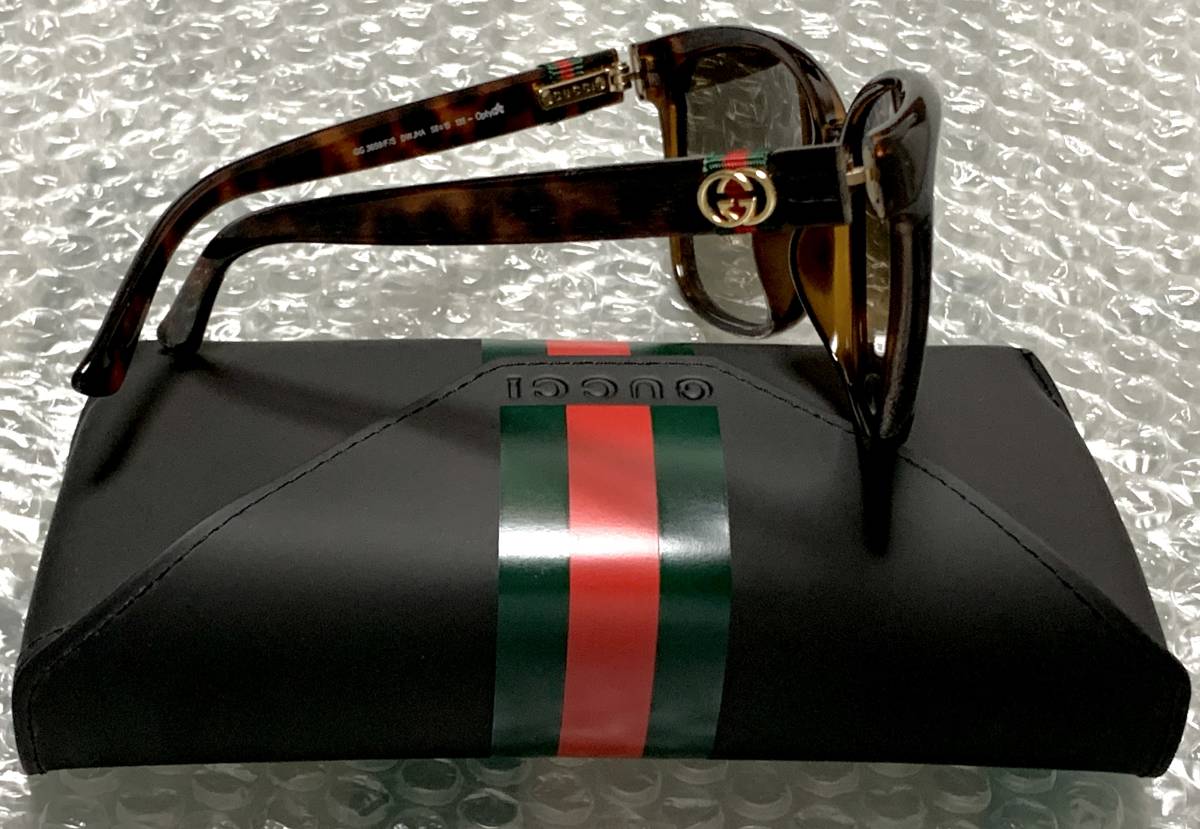 美品 本物 正規品 GUCCI サングラス グッチ レディース 女性 ケース付き ブラウン系 免税店_画像6