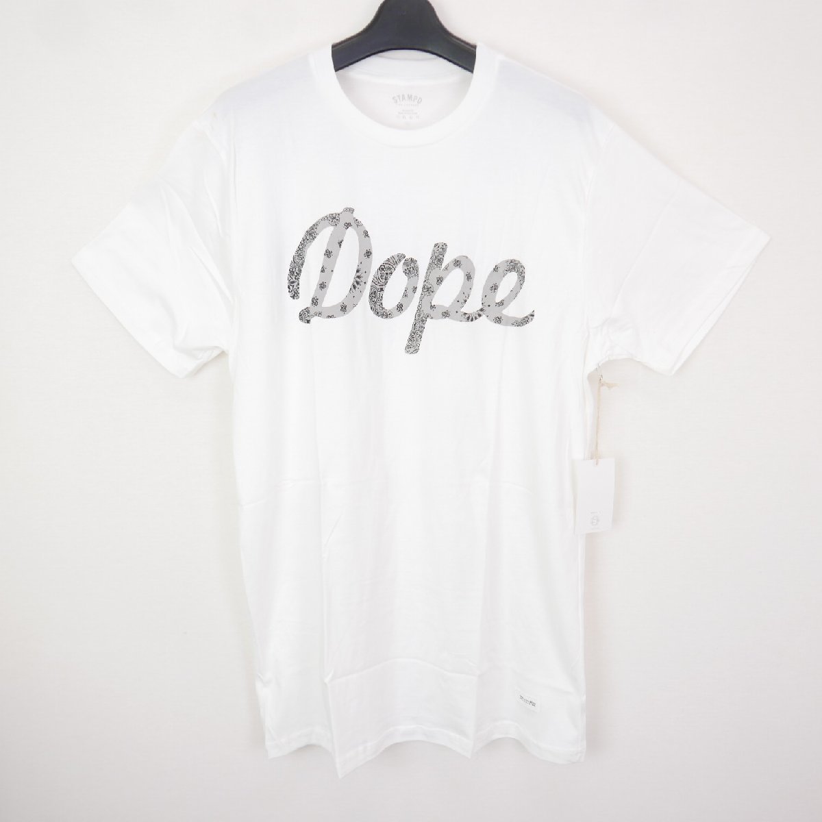 STAMPD スタンプド メンズ トップス ペイズリー柄 Dope ロゴプリント クルーネック 半袖Tシャツ WHITE XL_画像1