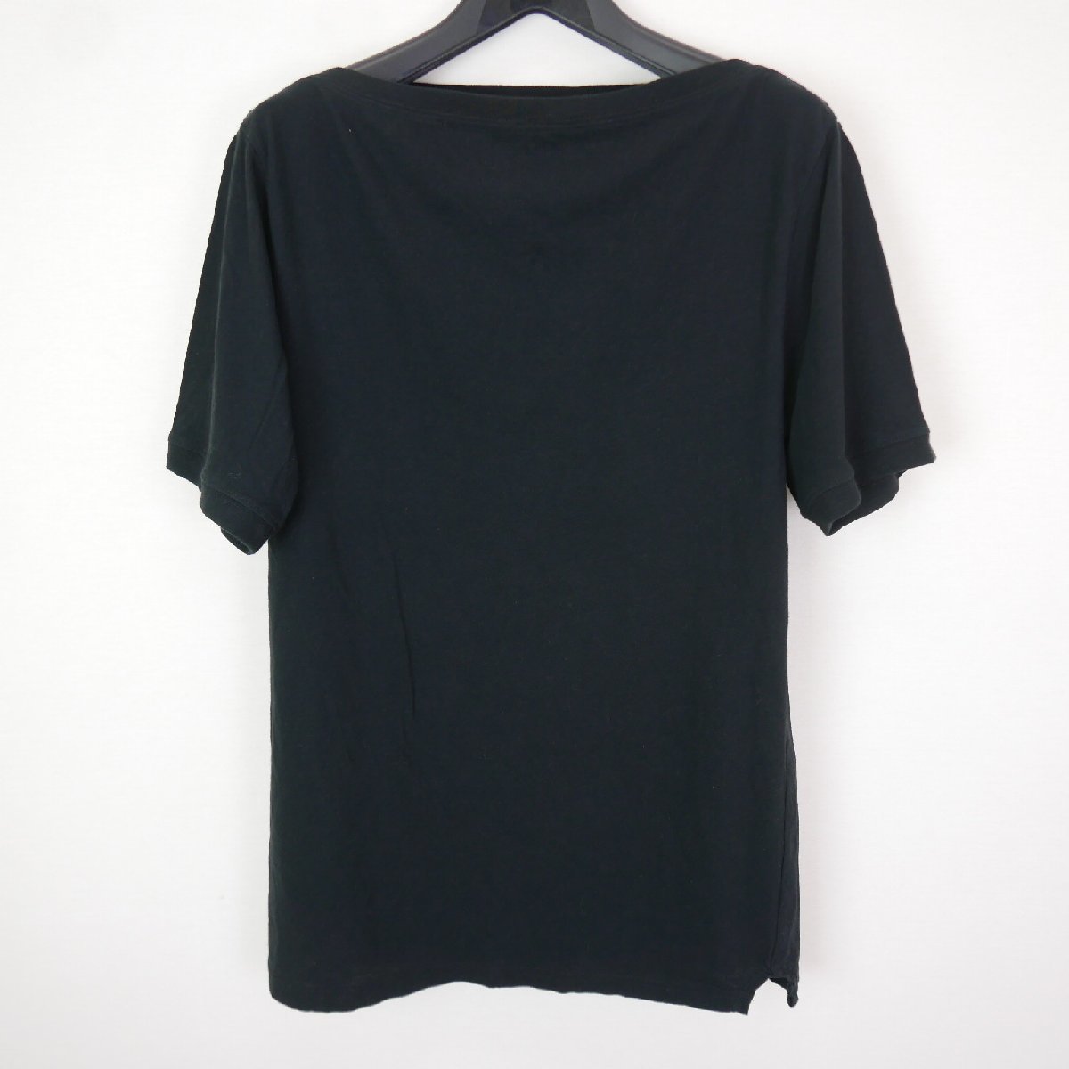 19SS FUMIKA UCHIDA フミカ ウチダ COTTON STRAIGHT NECK OVER SHOULDER TEE レディース ボートネック カットソー Tシャツ BLACK M_画像1