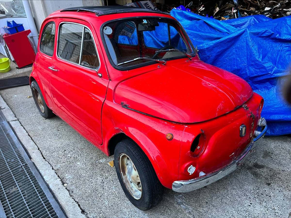 中古車 FIAT フィアット500 レストアベース車 書類・鍵有 RED チンクエチェント 走行距離 ETC車載器付きの画像1