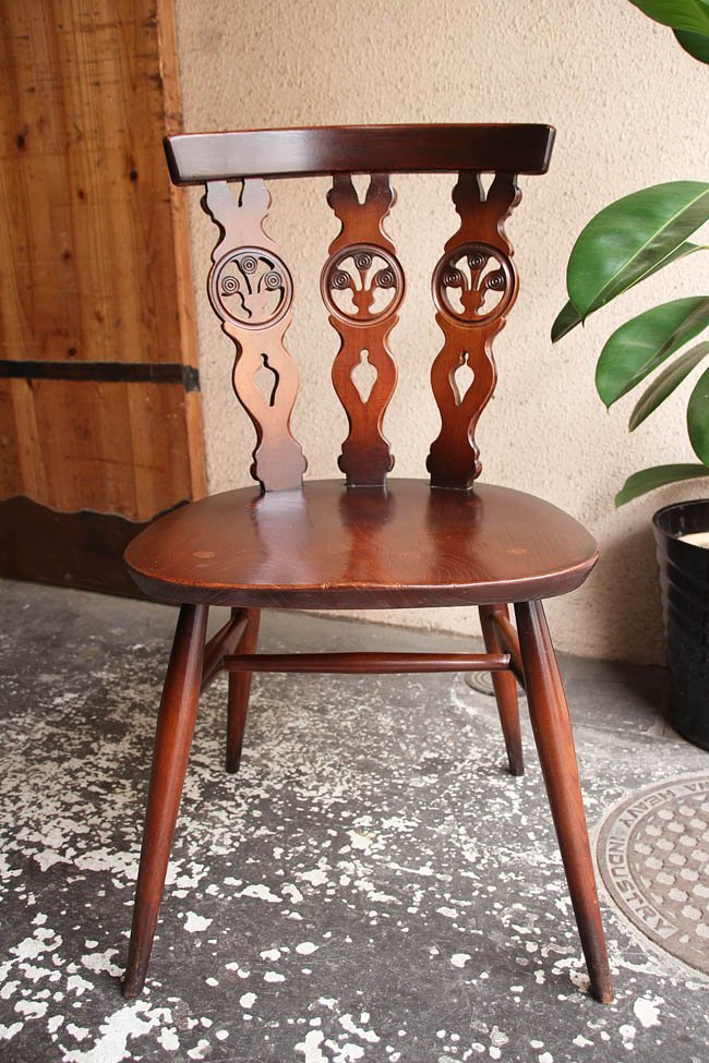 ■店頭価格￥２７５００■アーコールシスルバックチェア４１■英国Ercol ヴィンテージチェア 木製・古木椅子■イギリス_画像1