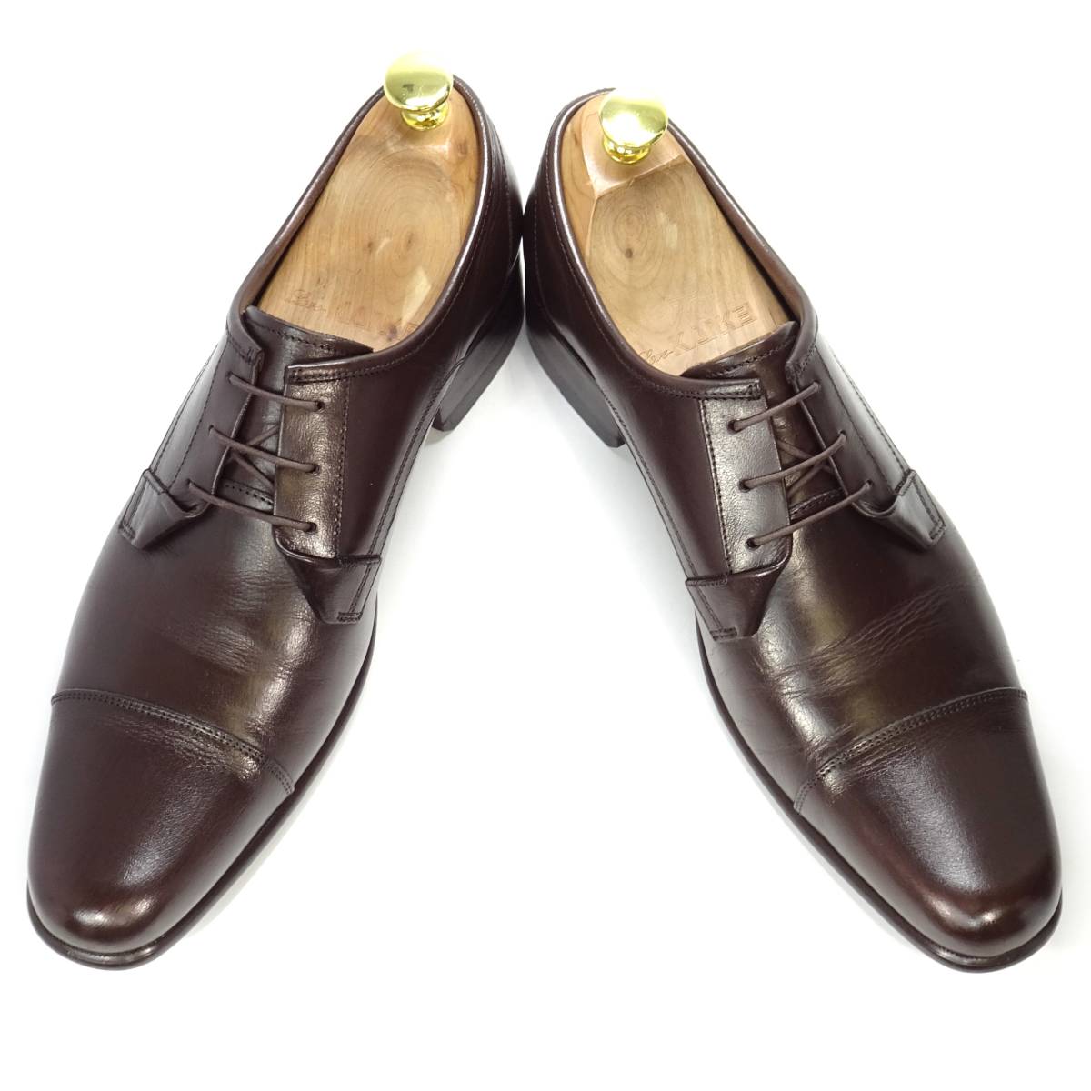 即決 KATHARINE HAMNETT LONDON 26.0cm ストレートチップ キャサリンハムネット メンズ 茶 ブラウン 本革 ビジネス 本皮 革靴 紳士靴 通勤