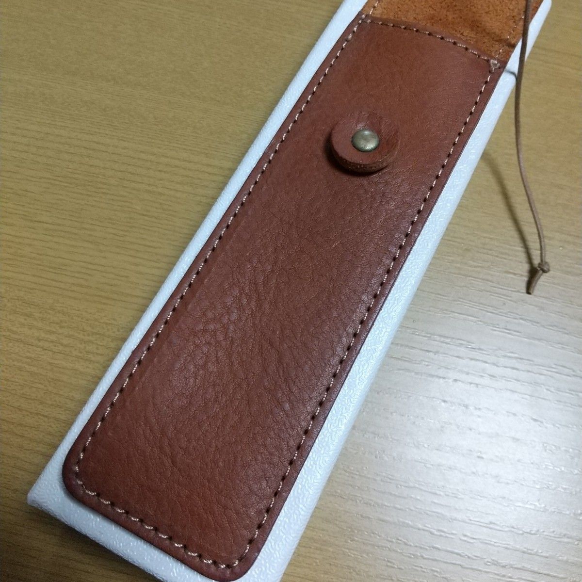 美品 イタリア VEGETABLE TANNED LEATHER ペンケース ブラウンレザー ベジタブルタンニンレザー Italy